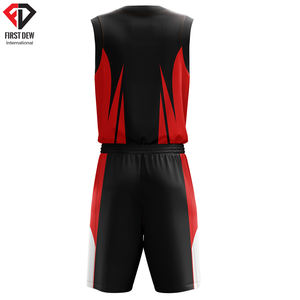 Uniforme de béisbol para hombres, uniforme de alta calidad con cuello de pico, en rojo y negro, estampado de logotipo personalizado - Product Image 2