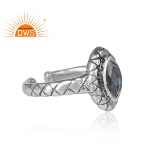 Bague en pierre précieuse naturelle, anneau ajustable, modèle 925, Labradorite Antique, vente en gros - Product Image 3