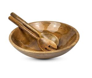 Bol en bois avec cuillères pour la cuisine Utiliser Salade soupe riz Bol de service - Product Image 4