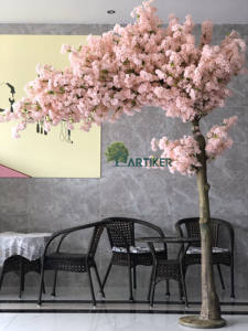 En gros 2.6m haute décoration de mariage en intérieur <span class=keywords><strong>pas</strong></span> <span class=keywords><strong>cher</strong></span> arc artificiel blanc cerise fleur arbre fleur - Product Image 4