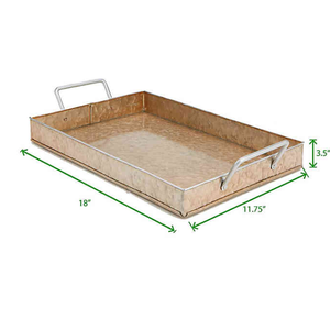 ถาดเสิร์ฟขนาดใหญ่สไตล์โมเดิร์นสีน้ำตาล ผลิตจากโลหะชุบสังกะสี ทำมือ ทนทาน คุณภาพดี ปลอดภัยสำหรับเครื่องล้างจาน ผิวขัดเงา รับผลิตตามสั่งขายส่ง - Product Image 2