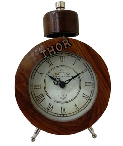 Reloj de mesa de madera marrón náutico moderno, exhibición de agujas para sala de estar, dormitorio, oficina, escuela, decoración del hogar, reloj de escritorio - Product Image 2