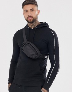 ชุดเสื้อฮู้ดแบบสวมหัวสำหรับผู้ชาย,มีสองชิ้นขาสั้นสีดำ - Product Image 2