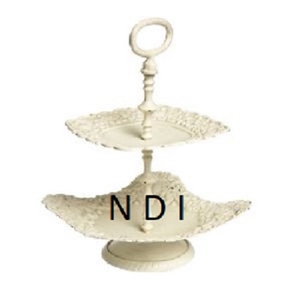 Décoration de table, support à gâteau d'anniversaire, support à gâteau en aluminium, support à gâteau en métal, finition blanche, support à gâteau en métal - Product Image 1