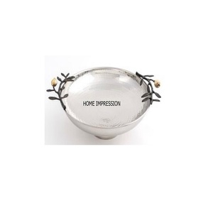 Bol moderne en acier inoxydable et feuille de laiton de qualité supérieure Vaisselle moderne Dessert Fruits secs Bol de service au prix le plus bas - Product Image 5