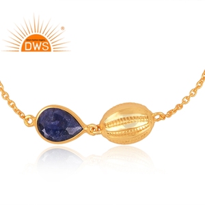 Trending 2026 <b>Sterling</b> <b>Silver</b> Natural Corundum Gemstone Gold Plated <b>Bracelet</b> For Women Jewelry Manufacturer - Product Image 2
