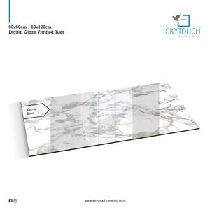 Xuất Khẩu Sang Shiny White Gold 24X48 60X120Cm Sứ Đánh Bóng Gạch Lát Sàn Kết Cấu Đá Cẩm Thạch Ý Giá Ở Ấn Độ - Product Image 3