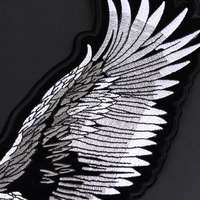 Patch thermocollant en feutre non tissé de haute qualité, grandes ailes d'aigle, broderie 3D à sequins, pour motard, moto, DIY, à coudre, écologique, pour vêtements