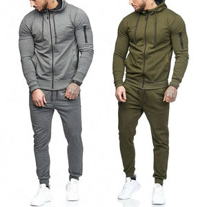 Chándal ajustado rojo OEM para hombre, chándal con cremallera y capucha para trotar - Product Image 3