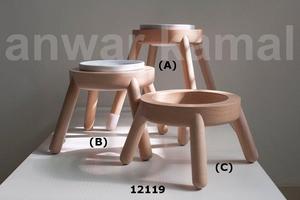 Cuenco de acero inoxidable con soporte de madera para perro, alimentador - Product Image 2
