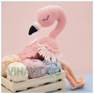 Desain baru hadiah Pinky Flamingo mainan buatan tangan Crochet mainan bayi lainnya Amazon