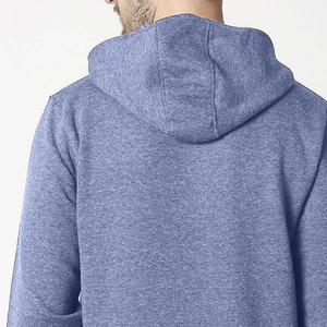 Sudadera con capucha/sudaderas con capucha lisa de ajuste clásico con logotipo personalizado bordado estampado azul marino Melange sudaderas con capucha con panel de cremallera estilizado - Product Image 6