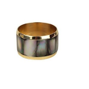 Anneau de serviette en laiton pour mariage, incrustation d'os et résine, à carreaux, taille personnalisée et prix bon marché - Product Image 1