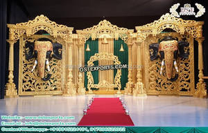 Gran Srilankan boda etapa de decoración hecho Rajwada boda escenario Ontario elegante Srilankan boda escenario Decoración - Product Image 4