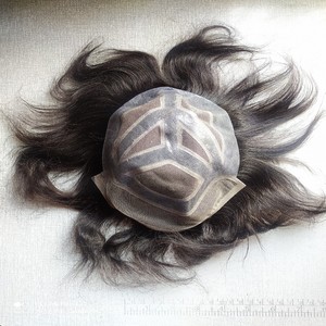 HS27 100% Parche para el cabello Remy indio para hombres Precio al por mayor 8 pulgadas de longitud - Product Image 2