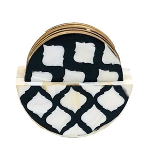 Sous-verre incrusté d'os pour les meilleures ventes en gros sous-verre rond en nacre de taille personnalisée - Product Image 6