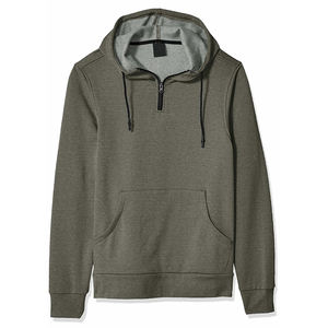 Sweats à capuche surdimensionnés et légers pour hommes en tissu solide et imprimé Vêtements d'hiver-Wholesale Supply Half Zip Hoodie - Product Image 6