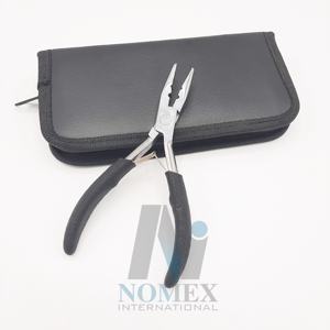 Hair <b>Extension</b> Plier With 2 Holes for <b>Bead</b> Opening Made up of Solid Stainless Steel Black Rubber Grip on Handles Hair Tools - Product Image 6
