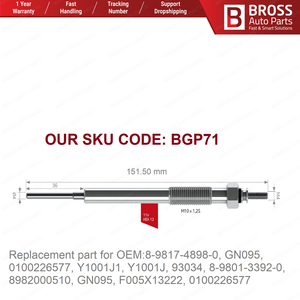 BGP71 1 Piece <b>Heater</b> Glow <b>Plug</b> 11 Volt for D-Max Rodeo MK1 8-9817-4898-0 GN095 Bross Auto Parts Made <b>in</b> Turkey High Quality - Product Image 5
