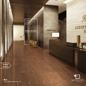 Carreaux de sol en porcelaine polie super brune moderne 600*1200 du fabricant indien pour l'intérieur du salon couleurs marron polonais - Product Image 2
