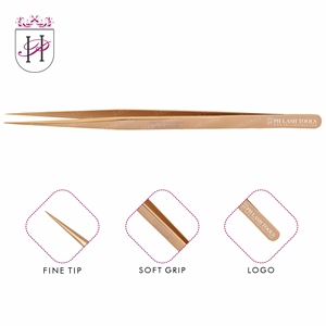 Pince à épiler lisse pour faux-cils, Simple, personnalisable, en or, Simple, Slim, isolant, photo privée, vente en gros, - Product Image 2