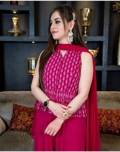 Ensemble haut luxueux, style fantaisiste avec sharara combo, combinaison, exportation par royaux - Product Image 3