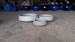 Bol rond de la même couleur minimaliste, planteur de ciment de fleurs léger pour la maison et le jardin - Product Image 1