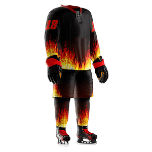 Uniforme de equipo personalizado de Jersey de hockey sobre hielo de poliéster de alta calidad unisex con logotipo bordado de impresión por sublimación gratis - Product Image 5