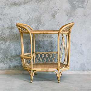 Chariot de service en rotin naturel très vendu, design élégant, chariot de bar pour cuisine, salle à manger, salon ou restaurant, en provenance du Vietnam - Product Image 1