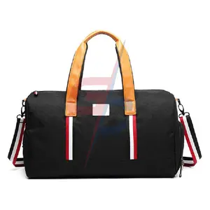 Viagem Tote Duffel Bag, grande Canvas Weekender Bag Zipper encerramento Carry-on Gym Bag para homens e mulheres (preto) fornecedor