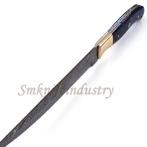13 Inches New Style Custom Hand Forged Damascus Fillet Chef knife With leather Sheath cover (smk1589) - Product Image 3
