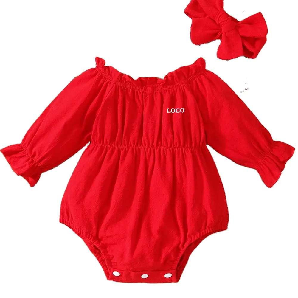 Topkwaliteit Effen Ruche Baby Girl Rompertjes 2023/Nieuw Design Lente Stijlvolle Goedkope Katoenen Baby Bodysuit