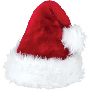 Chapéu personalizado de lã pura com bola de Feliz Natal, chapéu de Papai Noel quente para adultos e crianças, gorro fofo de pele de raposa, chapéus de uso