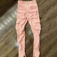 Pantalon de survêtement homme personnalisé taille haute en coton avec cordon de serrage, style cargo streetwear décontracté, coupe empilée