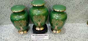 BRASS GREEN ARIA TREE CREMATION URN <b>FUNERAL</b> <b>SUPPLIES</b> - Product Image 6