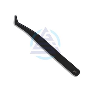 Pinces à épiler pour les cils, outil cosmétique à bout pointu, de couleur noire, bon marché, vente en gros - Product Image 1