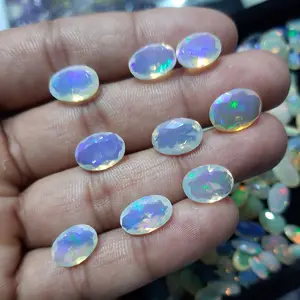 Größe 3x5mm bis 5x7mm Natur feuer Äthiopischer Opal Kostbare lose Edelsteine Ovale Rosen schnitte Edelstein für Ohrring schmuck