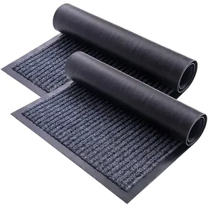 Anpassbarer Polyester-Nadelstich-Doppel rippen teppich außerhalb der Boden matte der Haustür im Freien