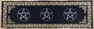 <b>Altar</b> <b>Cloth</b> Printed Pentagram Pantacle New Rectangle Tarot Spread Wiccan Handmade Cotton Home Decor By Indian Consigners - Product Image 4