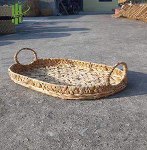 Bandeja Ovalada de Jacinto de Agua con Asas/Bandeja Ovalada Artesanal/Venta al por Mayor 2022 - Product Image 4