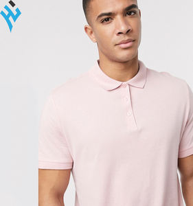 2025 Latest Design High Quality Custom style made Simple Design Blank <b>Pink</b> Short Sleeves <b>Polo</b> Collar with Stripes Plain T <b>Shirt</b> - Product Image 3