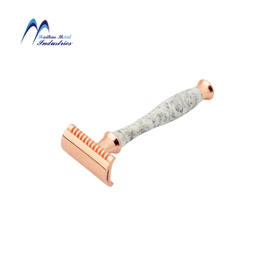 Wholesale Price Pearl Private Label Adjustable Double Edge Shaving Safety <b>Razor</b> with Metal & Brass Handle for <b>Men</b> - Product Image 1