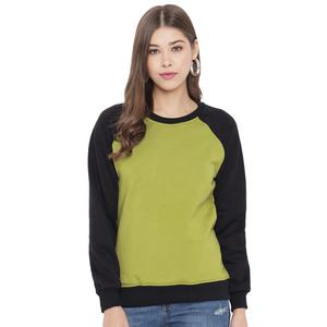 Sudadera extragrande con cuello redondo de algodón French Terry de rayas blancas personalizada al por mayor del fabricante para mujer Essentials Front - Product Image 5