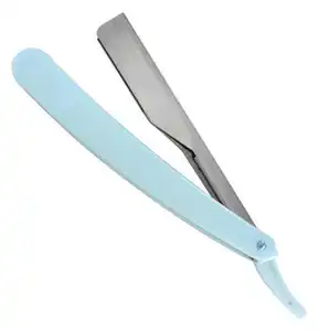Profesyonel plastik saplı kuaför saç tıraş bıçağı düz kenar katlanır bıçak erkekler kesim boğaz jilet