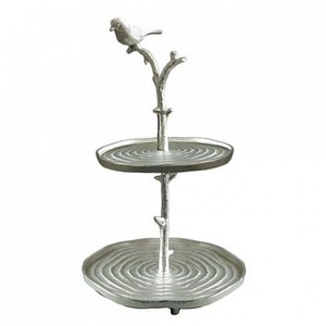 Hai Tier Bạc Hoàn Thiện Tròn Hình Dạng Kim Loại Bánh Máy Chủ Đứng Được Sử Dụng Trong Sinh Nhật Bên Lễ Kỷ Niệm Tốt Nhất Người Bán - Product Image 3