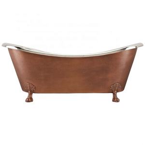 NICKEL INTERIOR DOUBLE <b>SLIPPER</b> HANDMADE <b>CHEAP</b> COPPER BATHTUB INDIA - Product Image 2