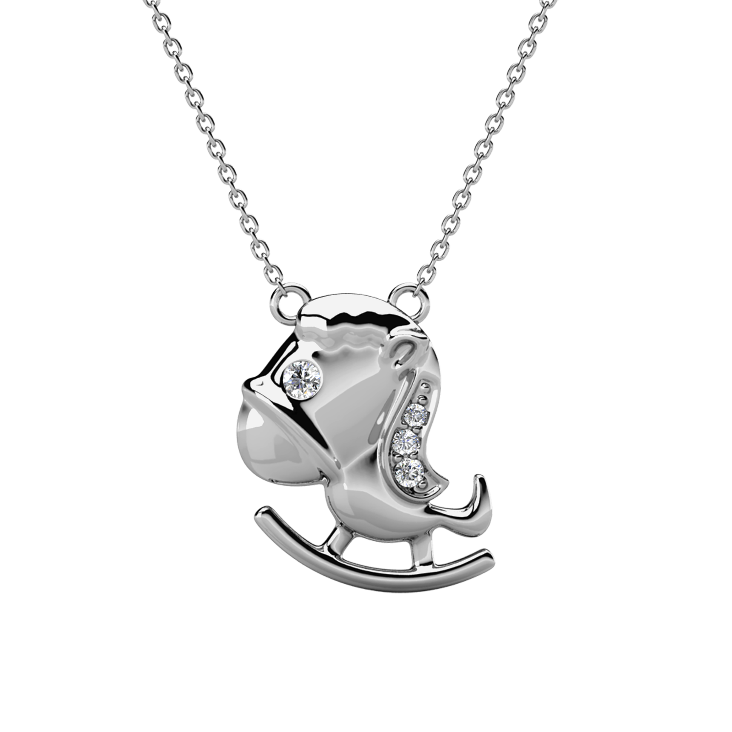 Brass with 18k White Gold Plated Necklace