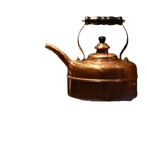 Bouilloire à thé en cuivre avec design fait à la main et poignée en bois parfaite pour les ustensiles de cuisine, idéale pour le service du thé et du café - Product Image 1