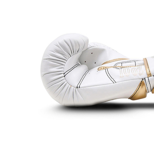 Gants de Kickboxing blancs rembourrés en Latex, gants de combat professionnels en cuir Muay Thai d'entraînement pour Boxeo - Product Image 4