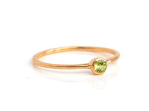 แหวนแร่ควอตซ์ทรงกลมขนาดเล็ก,แหวนทอง Peridot - Product Image 2